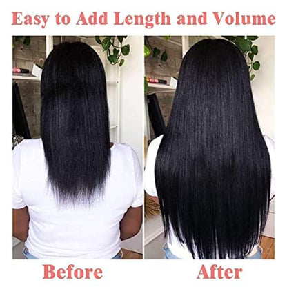 SYUKEE Straight Clip in Hair Extensions, 20"
